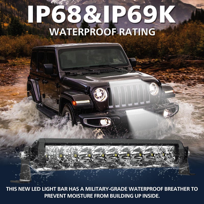 4WDKING LED Light Bar 22 inch, 100W Off Road LED Spot Flood Combo Work Light High Bright Truck Driving Fog Lamp IP69K Waterproof for Truck Cars ATV UTV Boat - Image 2